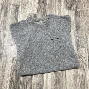 PATAGONIA Graphic Print Short Sleeve Grey Pullover T-Shirt Men's Size XS
